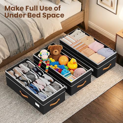 80L 2 Pack Adjustable Under Bed Storage with Wheels