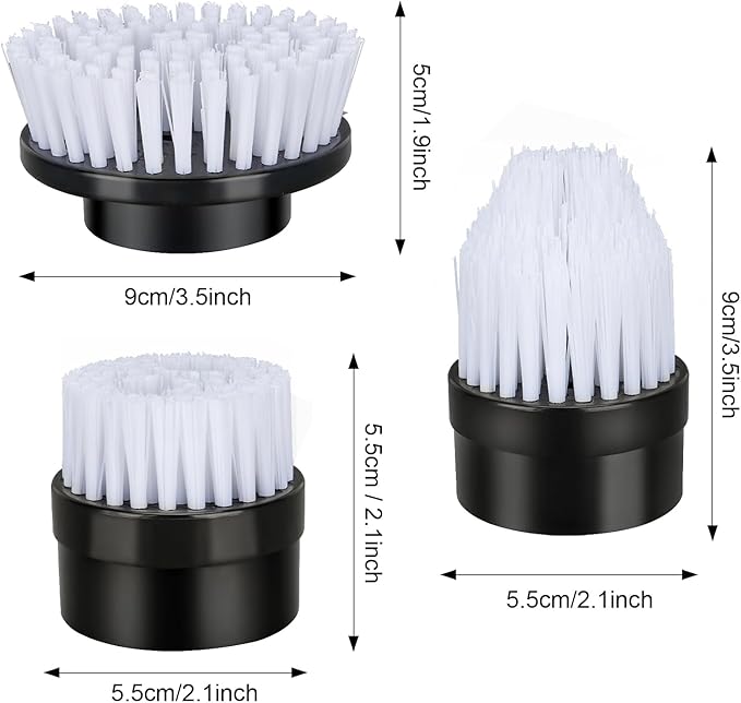 3 Pcs of Brush Heads,Replacement Brush Heads Set for Electric Spin Scrubber, Cordless Power Shower Scrubber, Cleaning Brush for Bathroom Tile Sink Floor Cleaning.