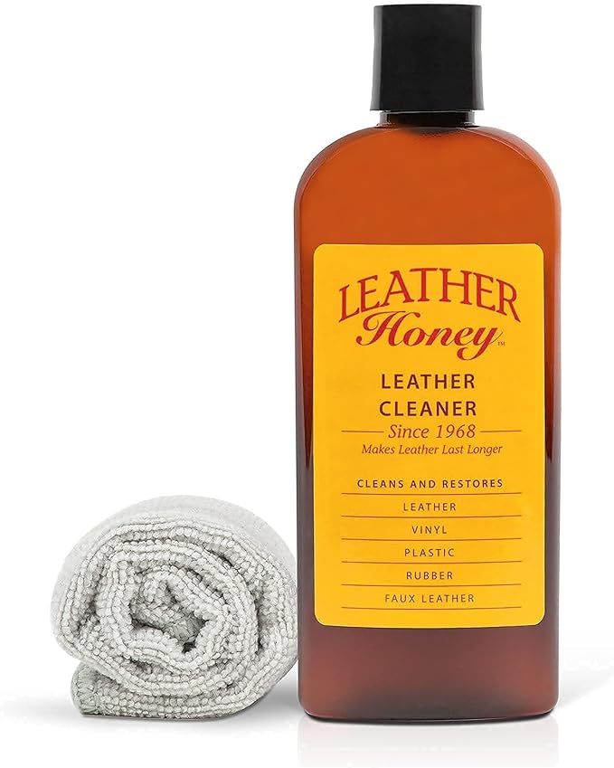 Leather Honey Complete Leather Care Kit Including 8 oz Cleaner and Applicator Cloth for use on Leather Apparel, Furnitur
