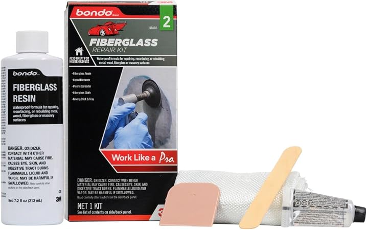 Bondo Fiberglass Resin Repair Kit, 00420, 0.45 Pint