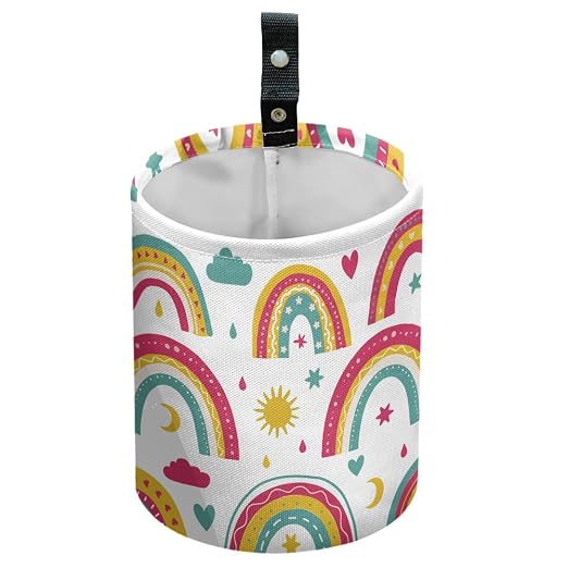 Bohemian Rainbow Car Trash Can Waterproof Garbage Can Car Seat Back Hanging Garbage Bag Portable Camping Rubbish Bin Sto