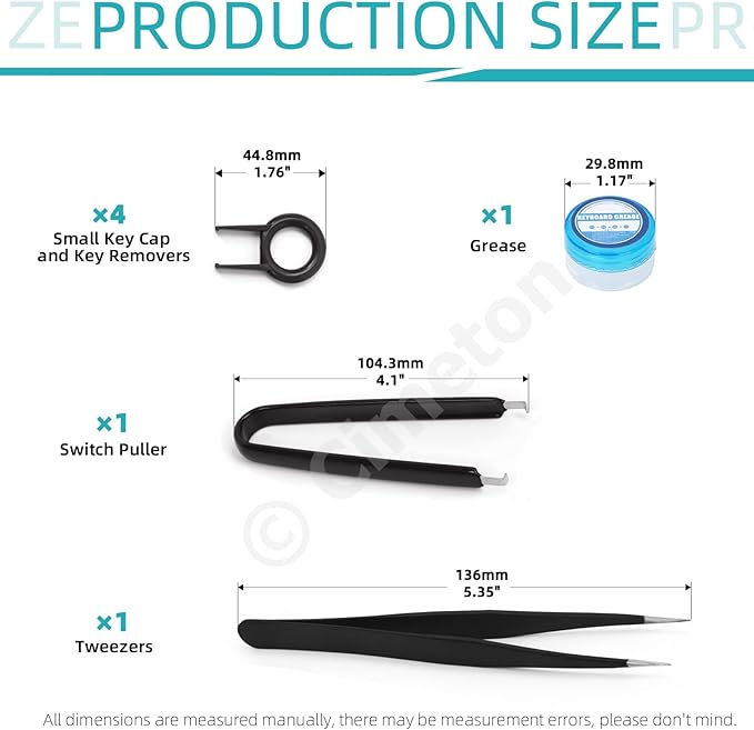 13Pcs Keyboard Lube Kit Keyboard Tools with Tweezers Keycap Puller Remover, Switch Opener, Switch Puller, 4-Claw Grabber, Grease and Lube Brush Cleaning Brush for Mechanical Keyboard