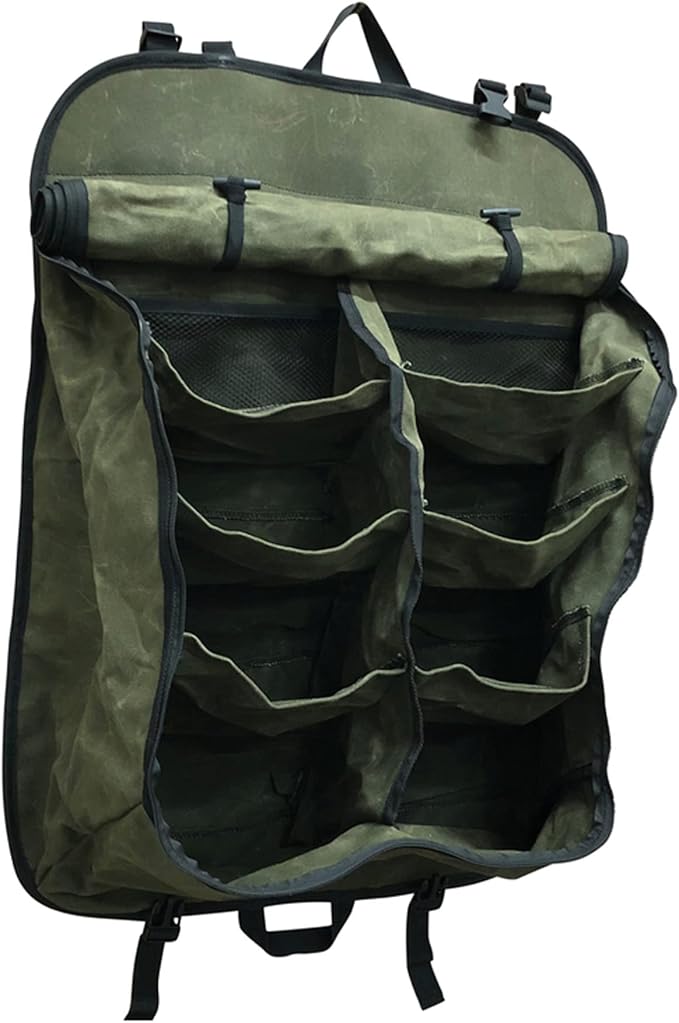Overland Vehicle Systems Camping Gear Storage Bag - #16 Waxed Canvas - Infused with Paraffin Wax Waterproofing - 8 Stora
