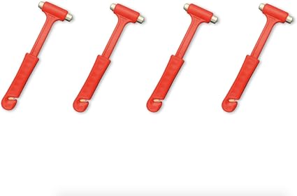 Life Saver Car Seat Belt Cutter & Instant Window Break Hammer - Escape A Fire Burning Or Water Sinking Emergency (4-Pack