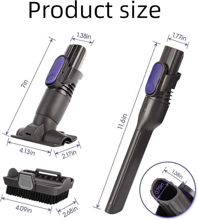 IX141 Vacuum Crevice Tool Brush Replacement Parts Compatible with Shark Pet Cordless Stick IX141 IZ462H IZ483H IZ363HT IZ361H IZ163H IZ362H Removable Two-in-one for D-Shaped Tool Brush Attachments