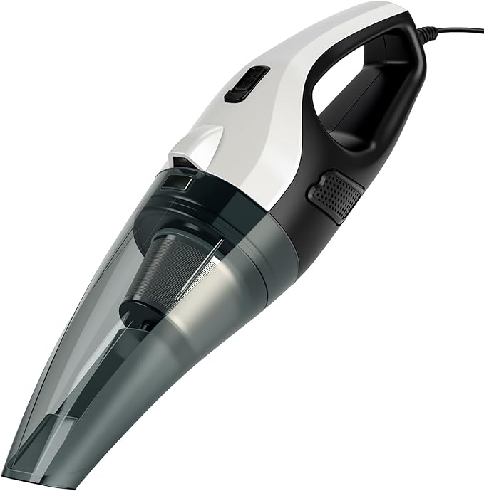 ezly Hand Held Car Vacuum Cleaner 6000PA Powerful Suction, Portable Mini Car Vacuum Cleaner, Handheld Vacuum with Washable Filter for Car/Office/Home, Pet Hair, Corded 13.12FT