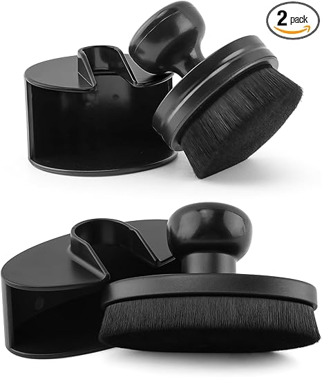 2 Pack Car Tire Shine Applicator, Vegan Tire Shine Applicator with Curved Brush Head Portable Car Tire Brush with Seal C