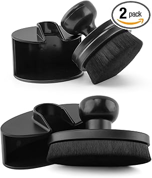 2 Pack Car Tire Shine Applicator, Vegan Tire Shine Applicator with Curved Brush Head Portable Car Tire Brush with Seal C