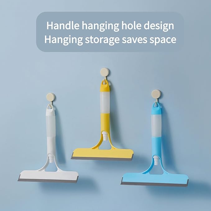 3 in 1 Window Cleaning Squeegee, Professional Multi-Function Window Squeegee with Sprayer for Shower Glass, Tile, Mirror Cleaning,Easy to Clean Cleaner Tool for Indoor Outdoor High Windows (White)