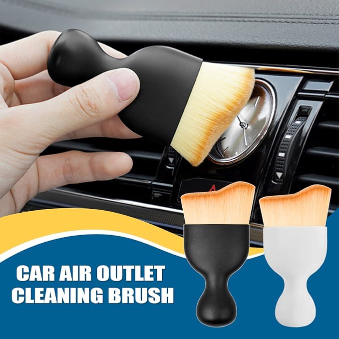BELOMI Car Detailing Brush, Auto Interior Dusting Brush, Car Soft Bristle Cleaning Tool, Universal Car Interior Crevice Brush for Dashboard, Air Conditioner Vents, Leather, Computer (Brown)