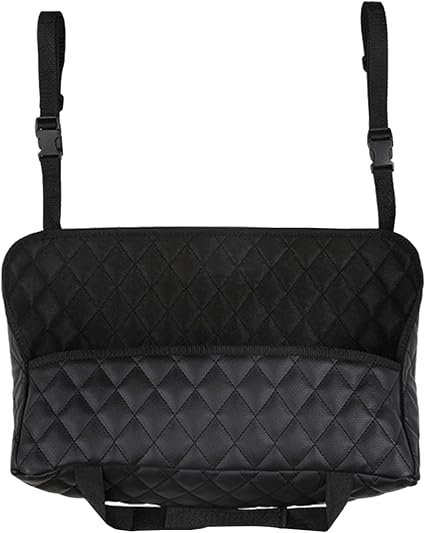 Car Net Pocket Handbag Holder Between Seats, Large Capacity Storage Bag for Front Seats, Leather Car Organizer Backseat 