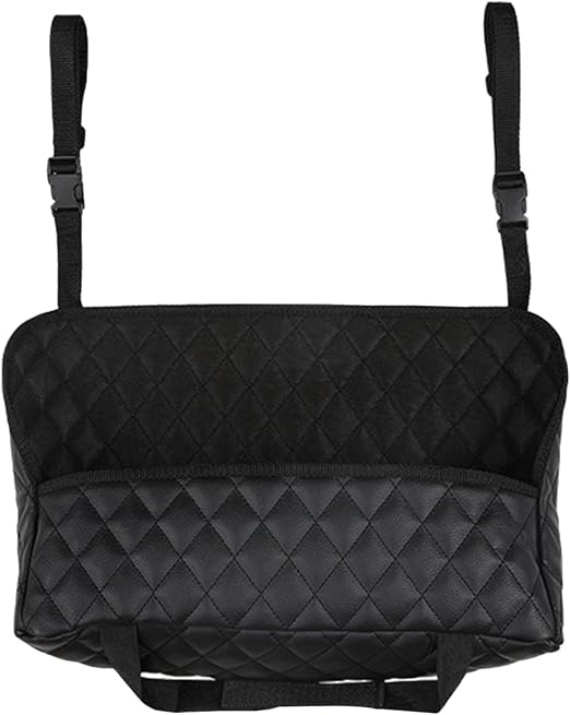 Car Net Pocket Handbag Holder Between Seats, Large Capacity Storage Bag for Front Seats, Leather Car Organizer Backseat 