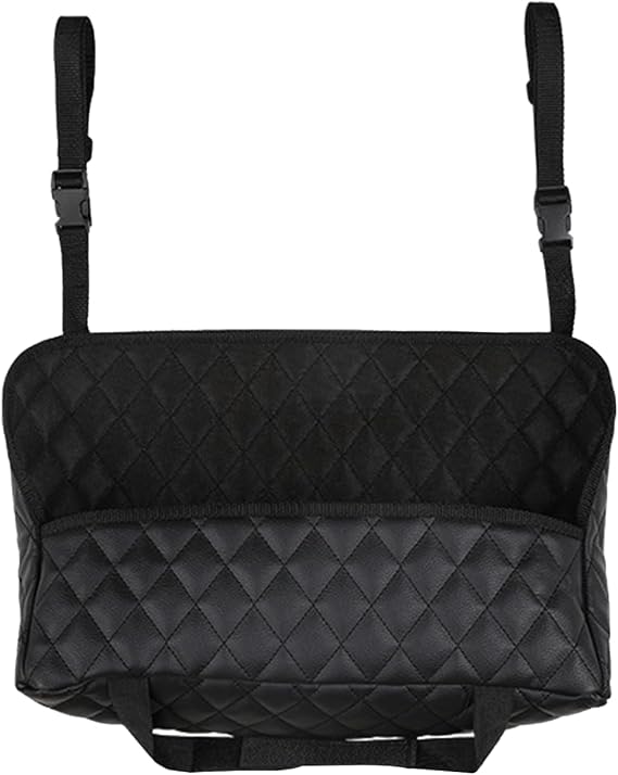 Car Net Pocket Handbag Holder Between Seats, Large Capacity Storage Bag for Front Seats, Leather Car Organizer Backseat 