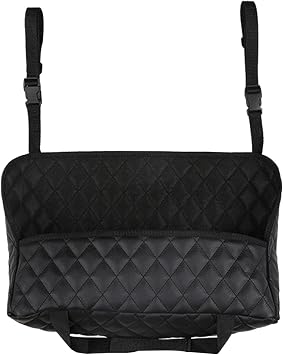 Car Net Pocket Handbag Holder Between Seats, Large Capacity Storage Bag for Front Seats, Leather Car Organizer Backseat 