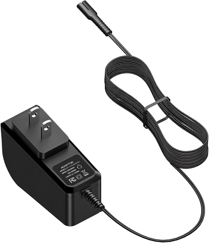 Charger for LABIGO Electric Spin Scrubber - 9V Adapter, Compatible with LABIGO Floor Scrubber LA1 Pro Model KS-2619, Replacement 2-pin Power Cable for Voweek VWS211 Replacement Adapter Power Cord 6Ft