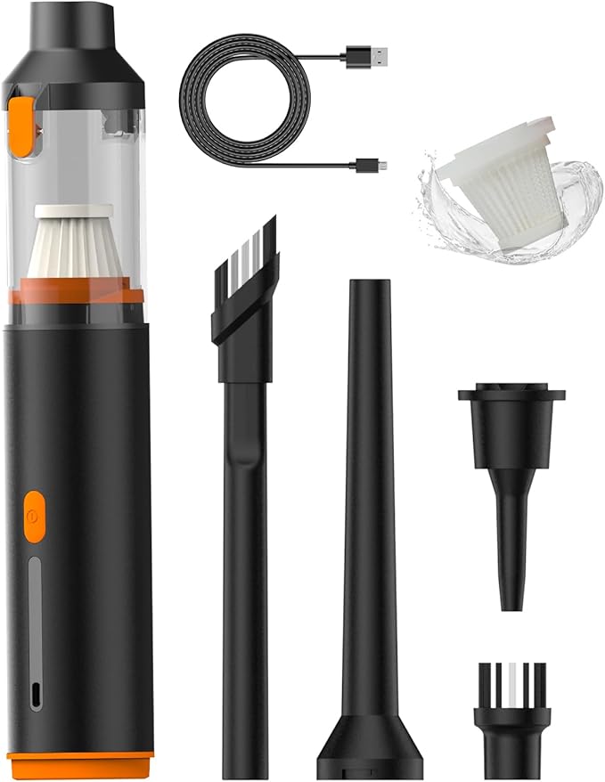 Car Vacuum 19000Pa Powerful Suction, Cordless Handheld Vacuum Cleaner & Air Duster, Portable Hand Held Mini Vacuum Rechargeable for Car, Home & Office