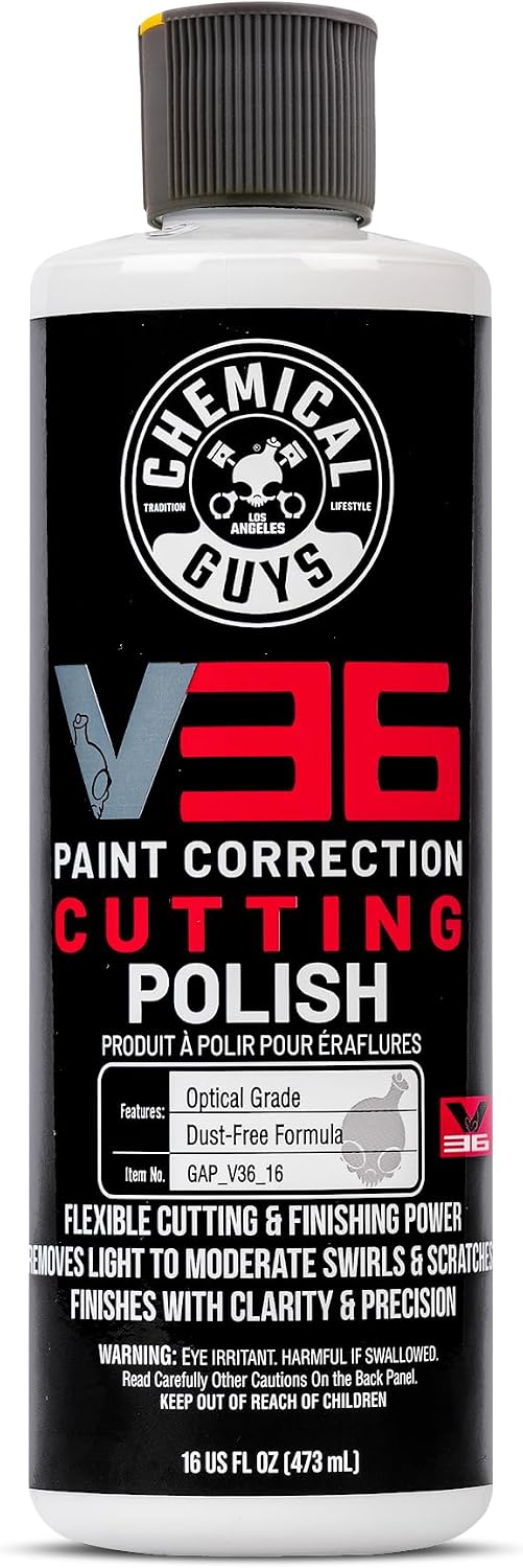 V36 Optical Grade Cutting Polish for Paint, White, 16 oz