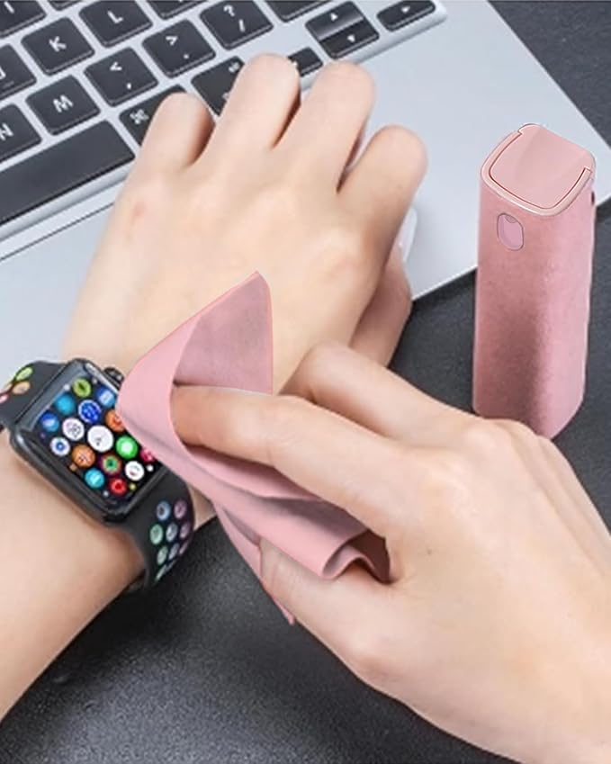 Screen Cleaner Spray and Wipe Touch Screen Cleaner for iPhone iPad Computer Laptop Tablet MacBook Cell Phone Eyeglasses（Pink）