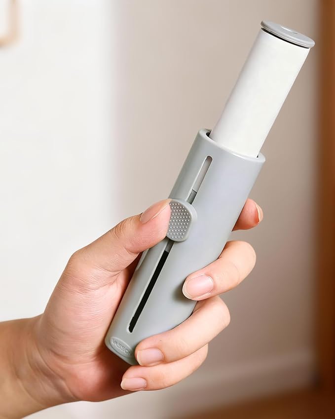 VASSON Mini Lint Roller for Pet Hair - 150 Extra Sticky Sheets Total (3 Rolls x 50) - Travel Lint Remover for Clothes, Furniture, Lint, Fuzz - Value Pack (1 Roller + 3 Refills)