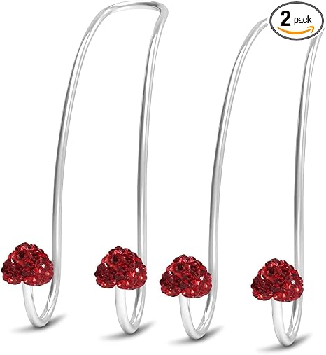 Guoord 【2026 Upgraded】 Car Headrest Hooks Decorations, 2 Pcs Bling Heart-Shaped Purse Hook Hangers, Auto Hooks Car Hange