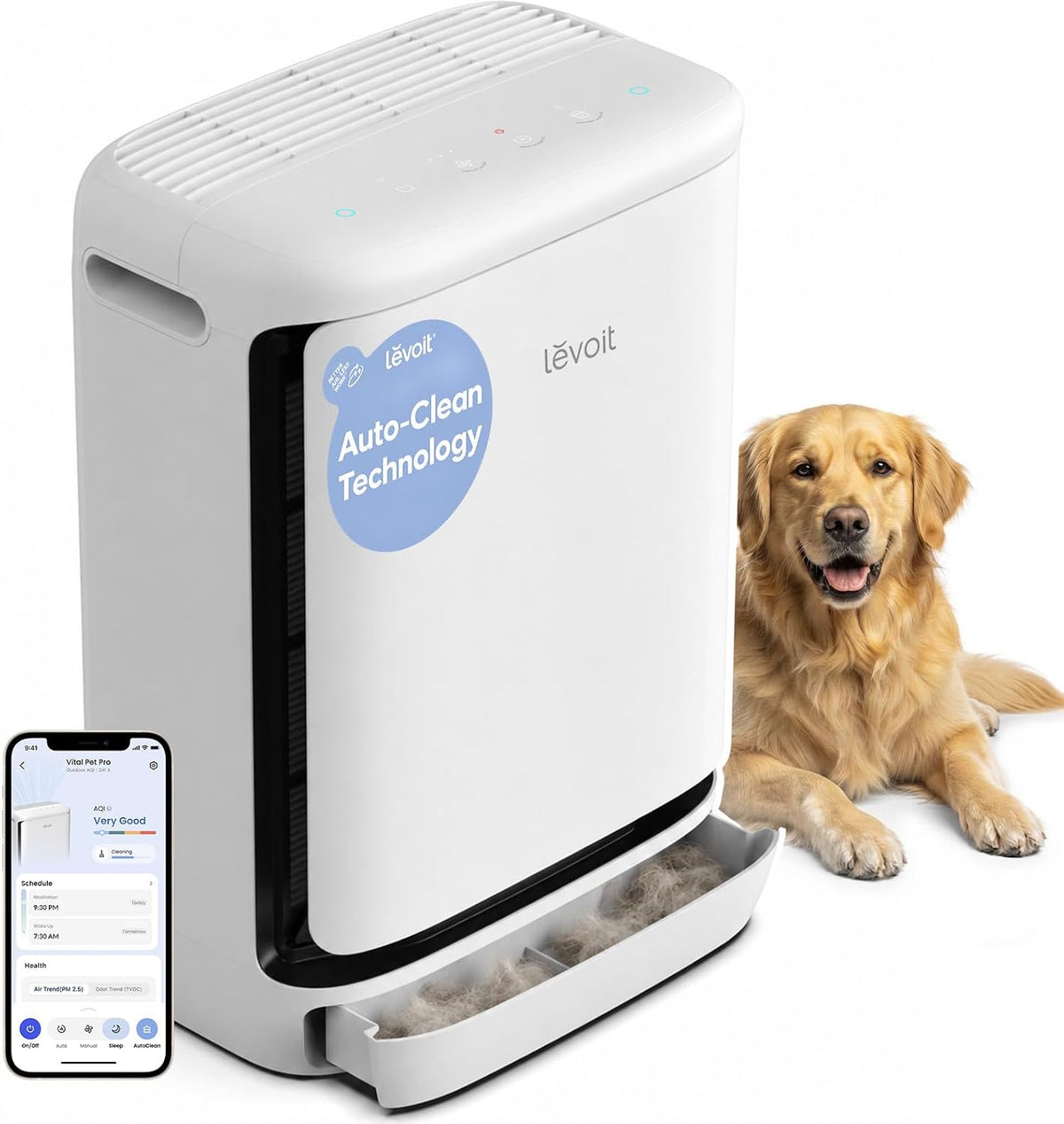 Smart Pet Air Purifier for Home Pets Large Room, Vital Pet Pro,White