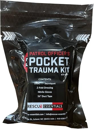 Rescue Essentials Pocket Trauma Kit – Compact Vacuum-Sealed IFAK with SWATT Tourniquet, Gauze, Gloves & Duct Tape – Blee