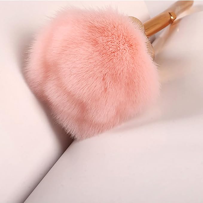 1Pc Nail Dust Brush for Acrylic Nails Acrylic Nail Brush Cleaner Nail Brushes for Cleaning Dust Large Powder Brush Makeup Blush Brush Manicure Remover Brush Nail Art Tools (Gold-2)