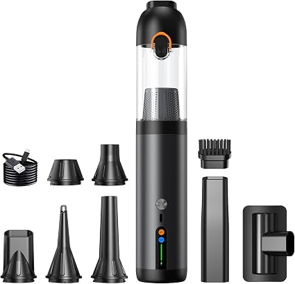 Car Vacuum Portable Cordless,18000Pa 4in1 Portable Handheld Cleaner Vacuum &Air Duster 2 Suction Modes Power Blowing&Inf