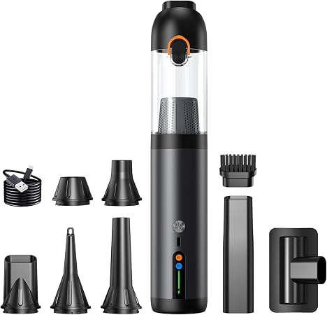 Car Vacuum Portable Cordless,18000Pa 4in1 Portable Handheld Cleaner Vacuum &Air Duster 2 Suction Modes Power Blowing&Inf