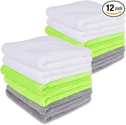 Liquid X Premium Professional Grade Microfiber Detailing Towels Ultra Thick & Super Plush - 16" x 16" (12 Pack)