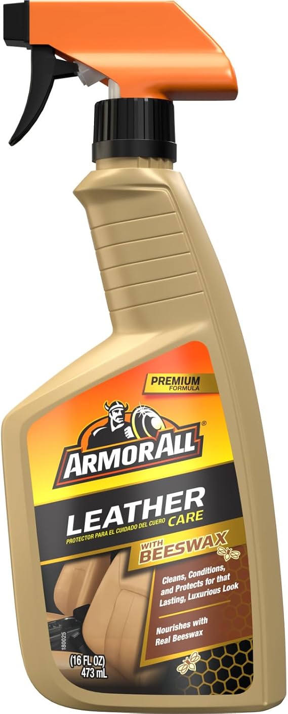Armor All Car Leather Cleaner Spray with Beeswax, 16 Fl Oz