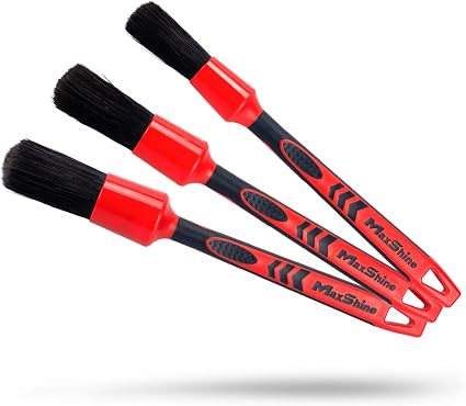 Maxshine Universal Red & Black Combo Detailing Brush – Versatile Brush for Interior & Exterior Cleaning – Ideal for Whee