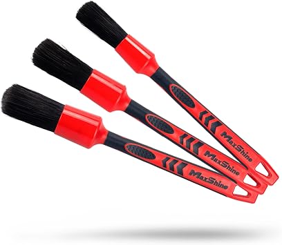 Maxshine Universal Red & Black Combo Detailing Brush – Versatile Brush for Interior & Exterior Cleaning – Ideal for Whee
