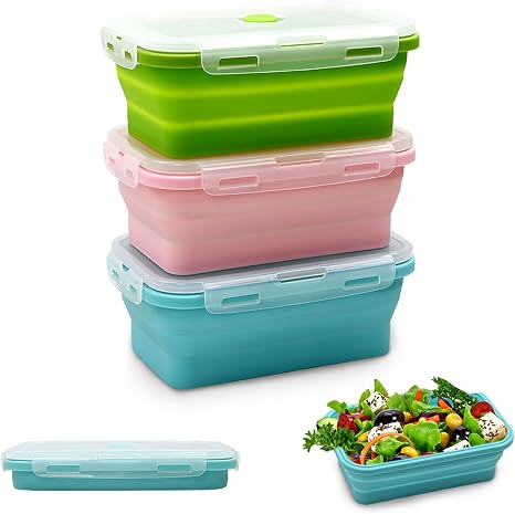 Alimat PluS 16.9oz Silicone Collapsible Food Storage Containers 3 Pack