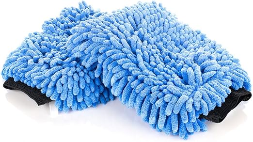 The Rag Company - Premium Chenille Microfiber Knobby Wash Mitts - Perfect for Car Washing and Detailing; Scratch-Free, L