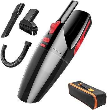 Cordless Handheld Vacuum Cleaner, 4000Kpa Strong Suction Wet & Dry Use Car Vaccume Cleaner High Power with LED Light Rec