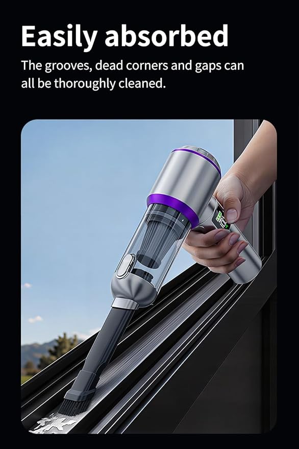 Handheld Car Mini Vacuum Cleaner, 3 in 1 19000PA Strong Cyclonic Suction Air Duster 6000mAh Battery Air Blower Wireless Handheld Vacuum for Car,Office and Home 15Kpa