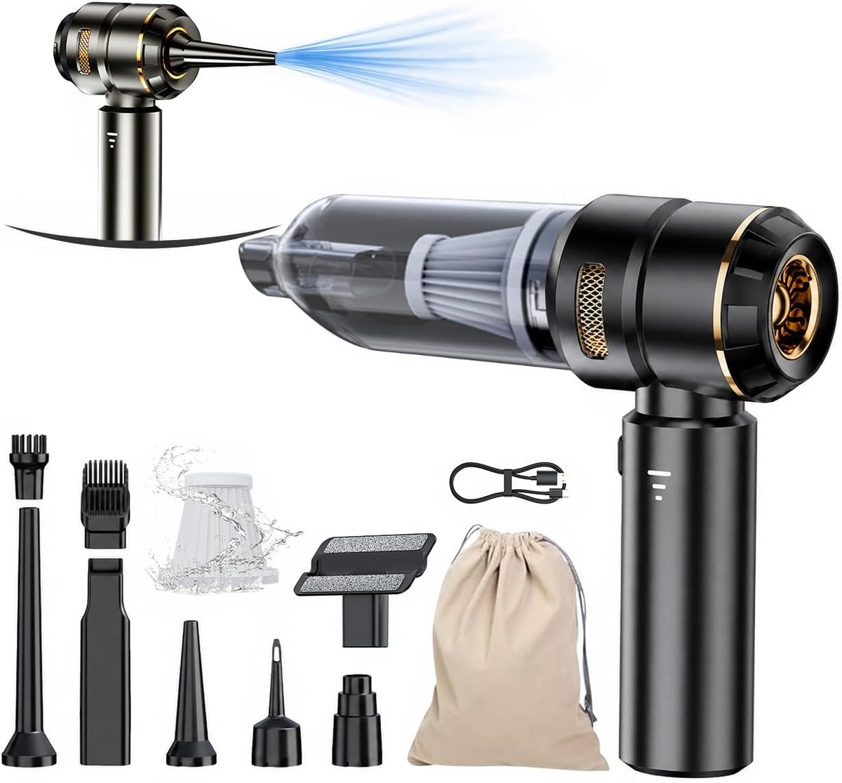 Car Vacuum Cordless Mini Handhled 4-in-1 High Power Cleaner 20000Pa