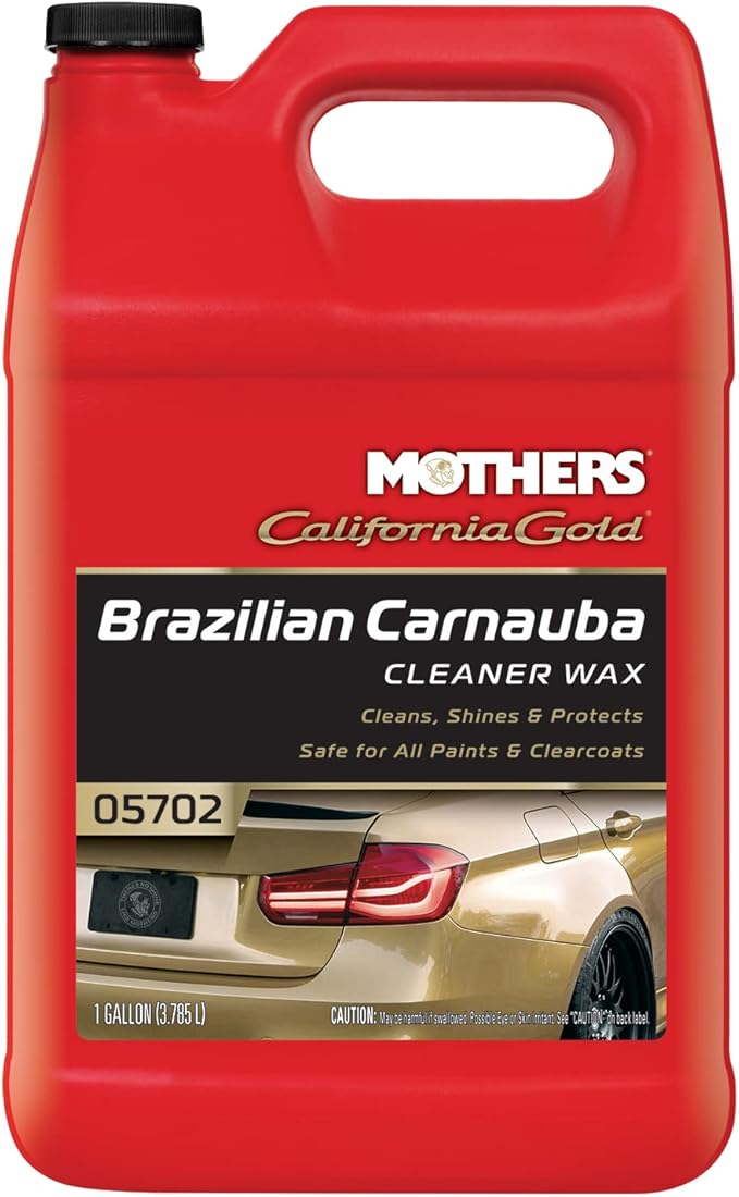 Mothers California Gold Brazilian Carnauba Cleaner Wax, 1 gal. — Cleans & Waxes in One Step, Removes Oxidation & Swirls, Premium Carnauba Shine & Protection for All Paint Finishes (05702)