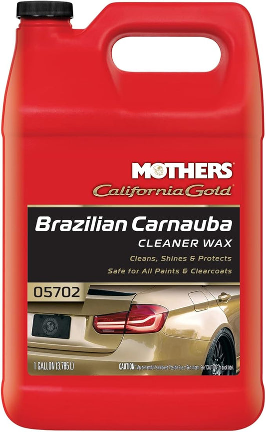 Mothers California Gold Brazilian Carnauba Cleaner Wax, 1 gal. — Cleans & Waxes in One Step, Removes Oxidation & Swirls, Premium Carnauba Shine & Protection for All Paint Finishes (05702)