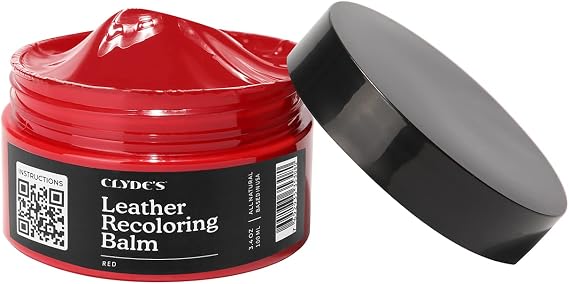 Clyde's™ Leather Company Leather Recoloring Balm – Color Restore & Scratch Repair Kit for Faded Leather Furniture, Car S