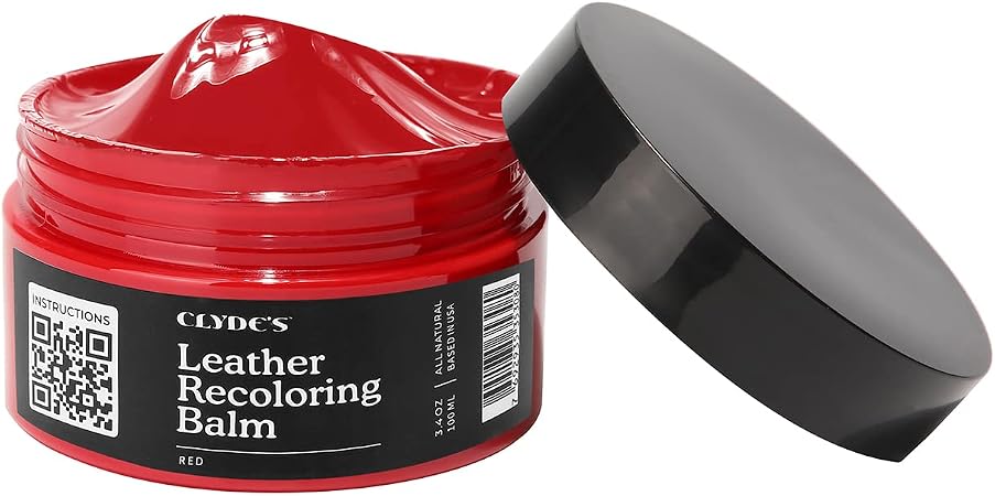 Clyde's™ Leather Company Leather Recoloring Balm – Color Restore & Scratch Repair Kit for Faded Leather Furniture, Car S