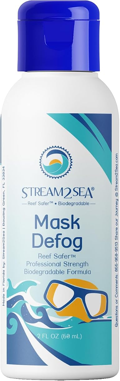 STREAM 2 SEA Reef Safe Anti-Fog Spray for Swim Goggles, Snorkel, Scuba & Ski Masks – Defogger for Diving, Snorkeling – 2