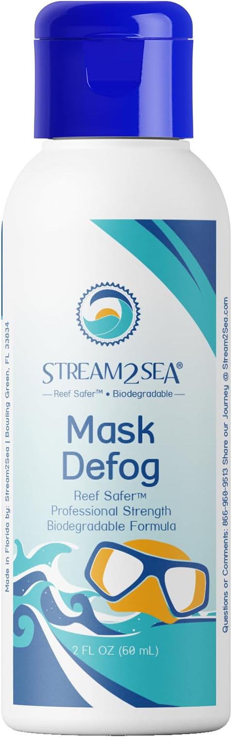 STREAM 2 SEA Reef Safe Anti-Fog Spray for Swim Goggles, Snorkel, Scuba & Ski Masks – Defogger for Diving, Snorkeling – 2