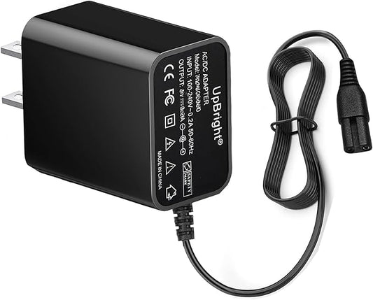 UpBright 2-Prong 9V AC/DC Adapter Compatible with Homitt HM115C HM115D HM115 C HM 115 D HM115CW HM115CD HM115CG Electric Spin Scrubber 360 Cordless Power Scrub FD DK10-090-0650 Supply Battery Charger
