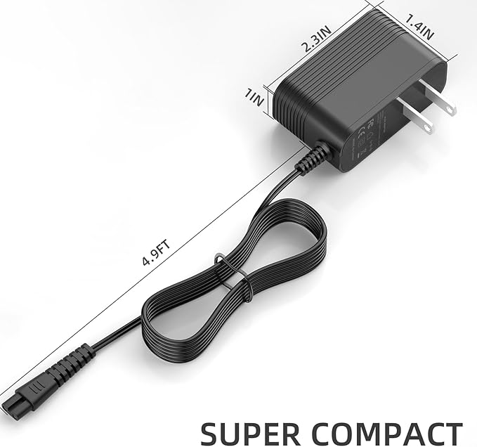 9V Charger for Voweek Electric Spin Scrubber Power Cord Compatible with Voweek VWS211/SP02/ AC Adapter Supply Replacement for LABIGO LA1 Pro Charger Cord