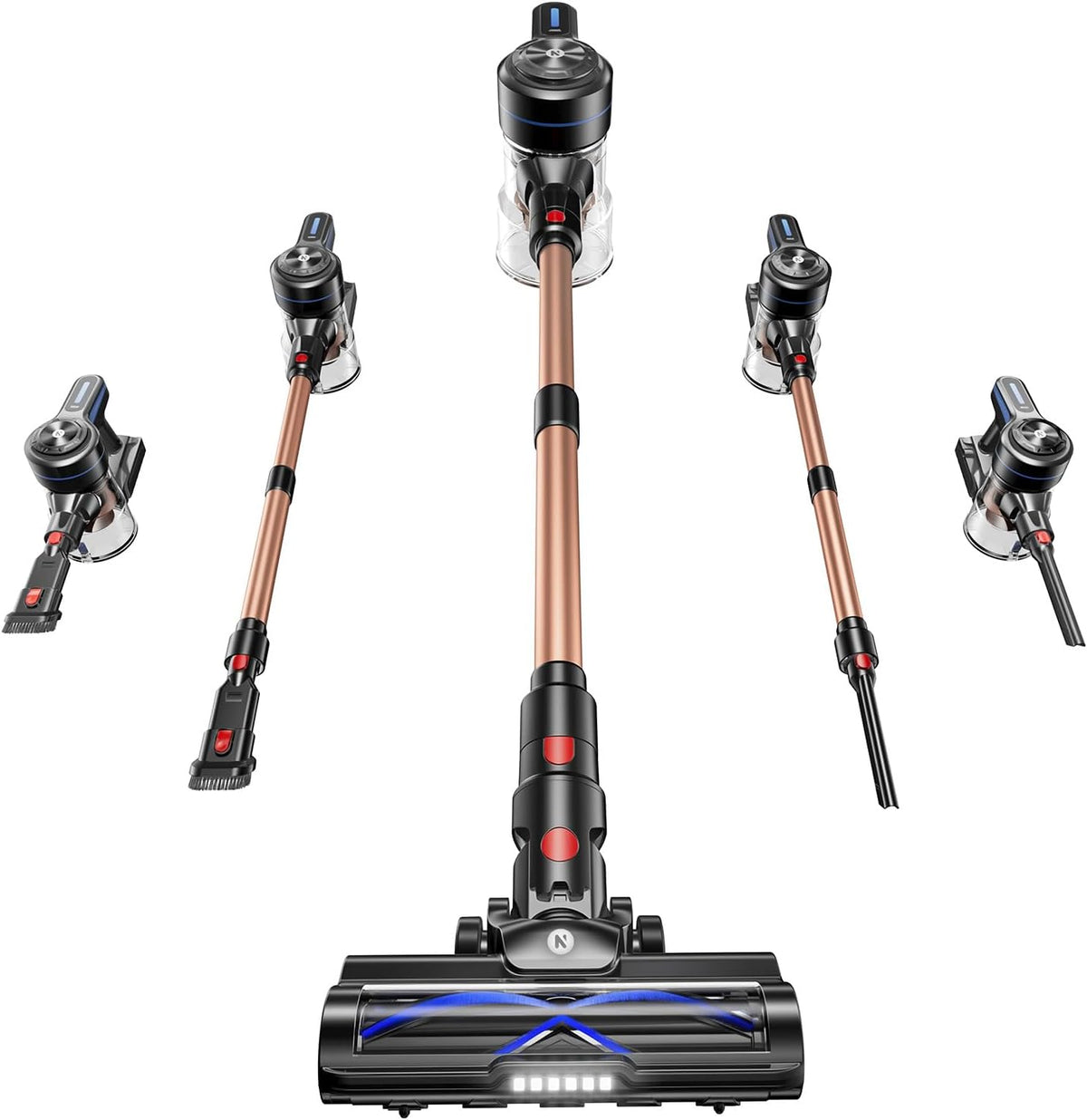 Cordless Vacuum Cleaner, 580W 50KPa Self-Standing Stick Vacuum with 65-Min Runtime, Anti-Tangle Brush, 1.8L Large Dust Cup, Lightweight Vacuum Cleaners for Home Hardwood Floor Carpet Pet Hair