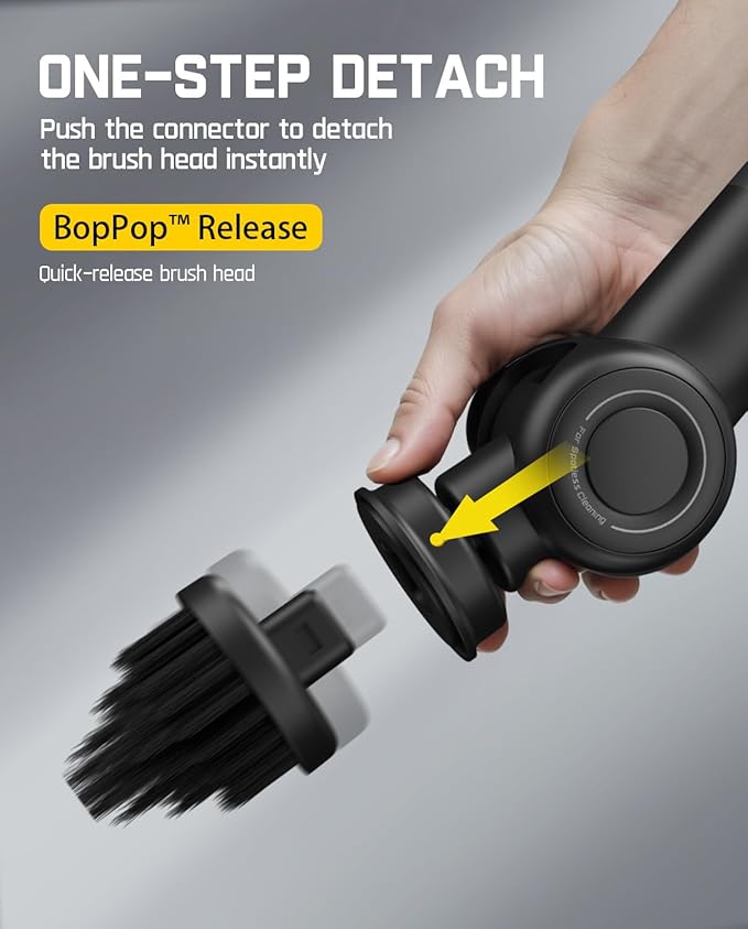 Fanttik Flip G9 Pro Electric Scrubber, VoltiPulse Motor, Dual-Speed Cleaner with 6 Brush Heads, Adjustable Angle & Extendable Handle, IPX7 Waterproof, Type-C Charge for Bathroom, Tile, Grout - Black