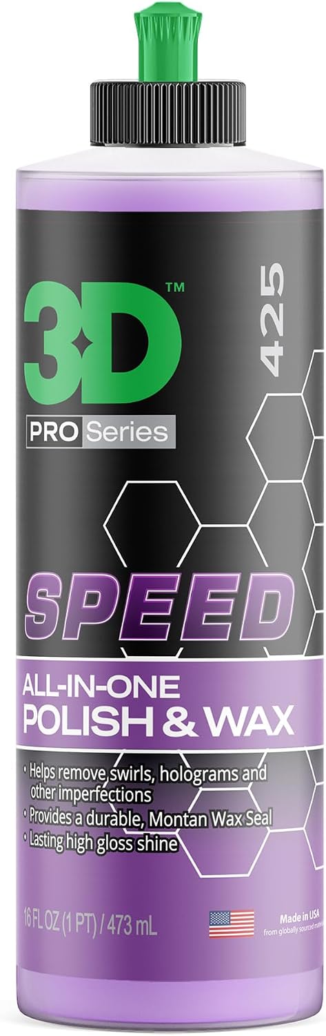 Speed All-In-One Polish & Wax – Scratch & Swirl Remover, Clear Coat Safe Paint Sealant – High Gloss Finish, Easy Application – 16oz – Made in USA
