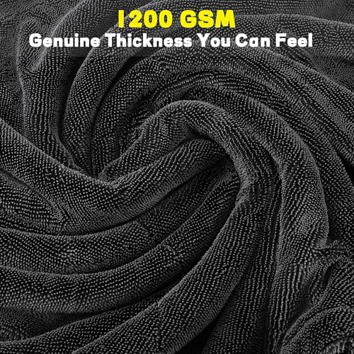 3 Pack Car Drying Towel, 1200GSM Microfiber Towels for Cars